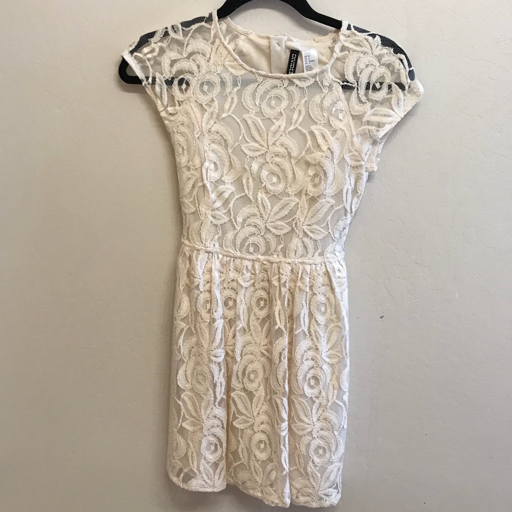 Lacey white divided dress